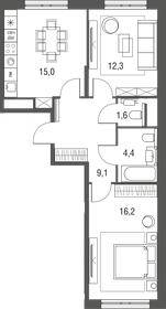 Квартира 58,6 м², 3-комнатная - изображение 1