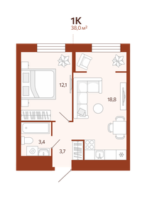 38,3 м², 1-комнатная квартира 5 200 000 ₽ - изображение 47