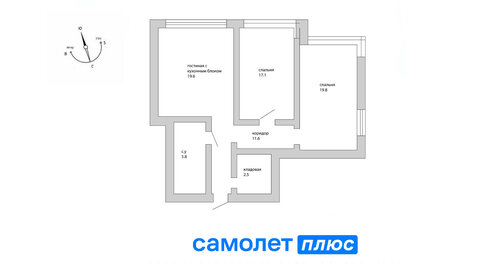 Квартира 79 м², 2-комнатная - изображение 1