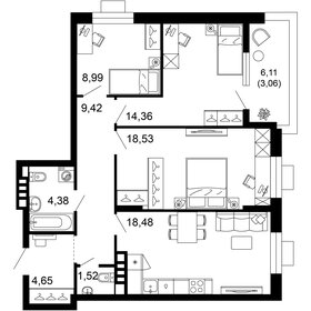 86 м², 3-комнатная квартира 9 900 000 ₽ - изображение 144