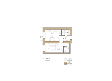 48 м², 1-комнатная квартира 7 500 000 ₽ - изображение 44