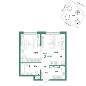 44 м², 2-комнатная квартира 7 599 000 ₽ - изображение 64