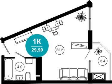 32,1 м², 1-комнатная квартира 11 000 000 ₽ - изображение 100