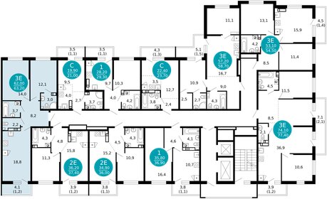 63 м², 2-комнатная квартира 23 200 000 ₽ - изображение 121