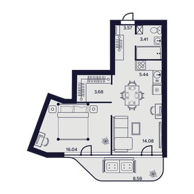 54,7 м², 2-комнатные апартаменты 15 570 685 ₽ - изображение 3