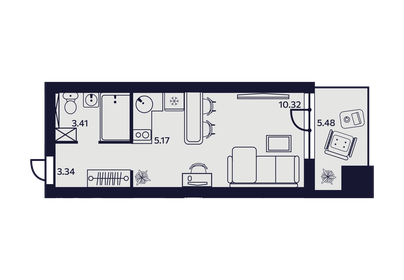 49 м², 2-комнатная квартира 4 100 000 ₽ - изображение 43