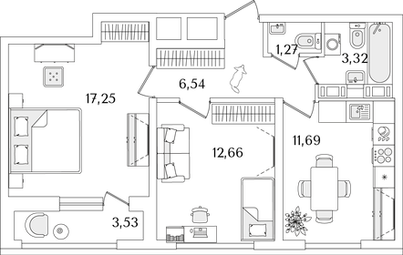 55,8 м², 2-комнатная квартира 11 100 000 ₽ - изображение 115