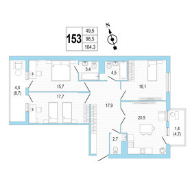 104,5 м², 3-комнатная квартира 27 495 000 ₽ - изображение 106