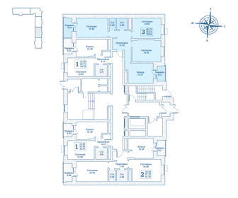 Квартира 79,7 м², 3-комнатная - изображение 2