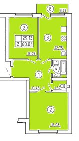 60,5 м², 2-комнатная квартира 4 653 000 ₽ - изображение 8