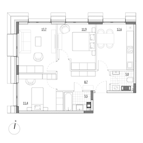 64,8 м², 3-комнатные апартаменты 12 830 400 ₽ - изображение 19