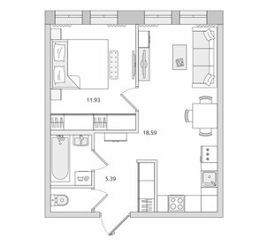 39,6 м², 1-комнатная квартира 11 080 000 ₽ - изображение 68