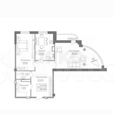 Квартира 95 м², 2-комнатная - изображение 3
