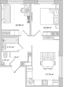 57,5 м², 2-комнатная квартира 8 300 000 ₽ - изображение 69