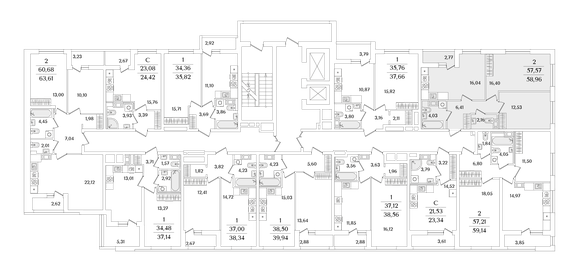 54,9 м², 2-комнатная квартира 8 818 000 ₽ - изображение 57