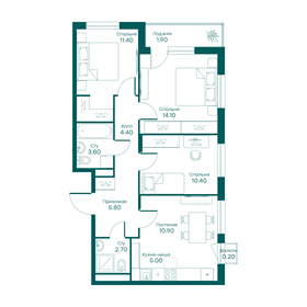 72,2 м², 4-комнатная квартира 13 125 960 ₽ - изображение 65
