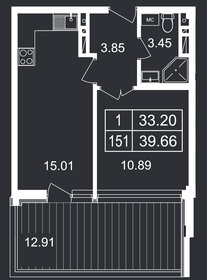 39,8 м², 1-комнатные апартаменты 11 559 438 ₽ - изображение 11