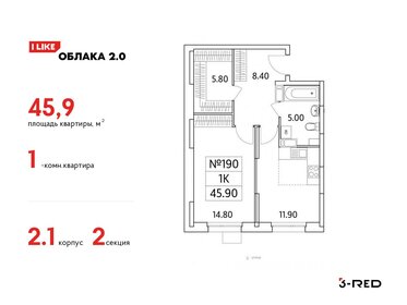 45,9 м², 1-комнатная квартира 10 039 108 ₽ - изображение 17