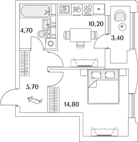 39,2 м², 1-комнатная квартира 7 530 904 ₽ - изображение 121
