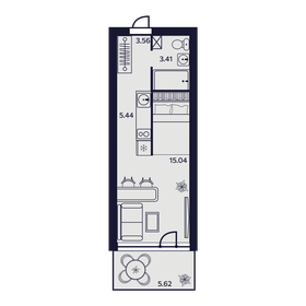 Квартира 33,1 м², 1-комнатные - изображение 1