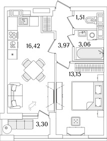 39,9 м², 1-комнатная квартира 11 657 523 ₽ - изображение 13