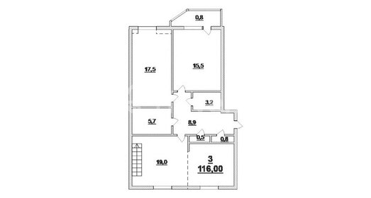 Квартира 115,3 м², 3-комнатная - изображение 1