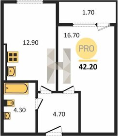 Квартира 42,2 м², 1-комнатная - изображение 1