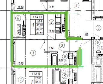 Квартира 34 м², 1-комнатная - изображение 1