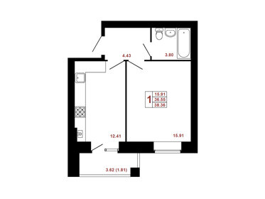 Квартира 36,6 м², 1-комнатная - изображение 1