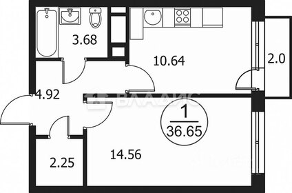 Квартира 36,3 м², 1-комнатная - изображение 1