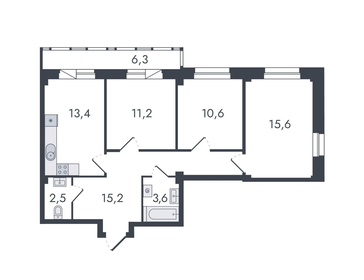 75,7 м², 3-комнатная квартира 7 948 500 ₽ - изображение 24