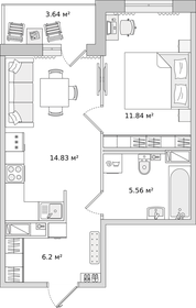 36,5 м², 1-комнатная квартира 15 519 800 ₽ - изображение 18