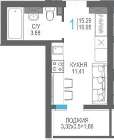 17 м², квартира-студия 6 234 350 ₽ - изображение 13