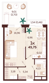 51,5 м², 1-комнатная квартира 15 500 000 ₽ - изображение 83