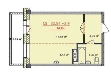 Квартира 35,4 м², студия - изображение 2