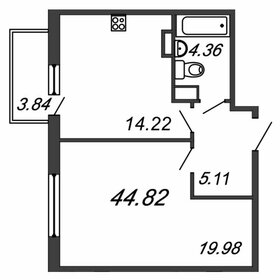 Квартира 45 м², 1-комнатная - изображение 1