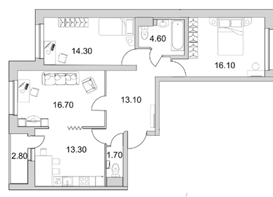 76,8 м², 3-комнатная квартира 14 950 000 ₽ - изображение 80