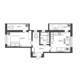 Квартира 54,8 м², 1-комнатная - изображение 1
