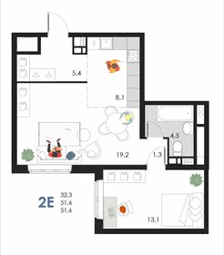 64 м², 2-комнатная квартира 6 000 000 ₽ - изображение 11