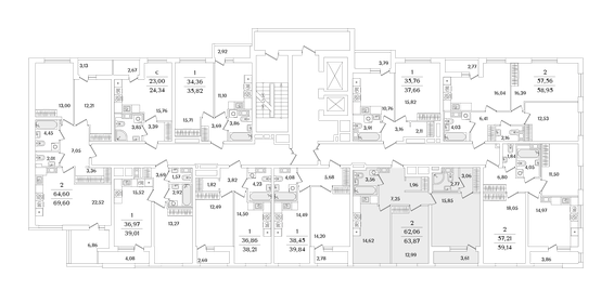 Квартира 63,9 м², 2-комнатная - изображение 2