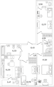 83,3 м², 3-комнатная квартира 20 980 106 ₽ - изображение 76