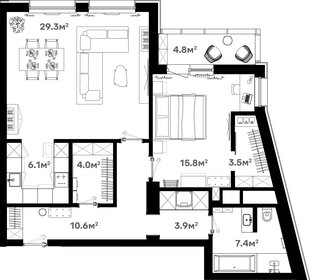 93 м², 3-комнатная квартира 16 500 000 ₽ - изображение 107