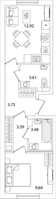 40,1 м², 1-комнатная квартира 8 782 859 ₽ - изображение 36