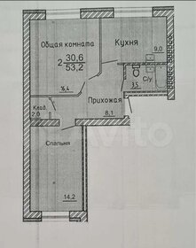 Квартира 53,2 м², 2-комнатная - изображение 1