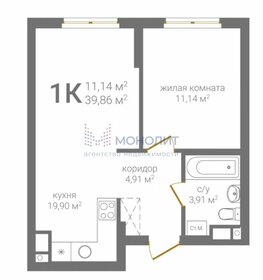 Квартира 39,9 м², 1-комнатная - изображение 1