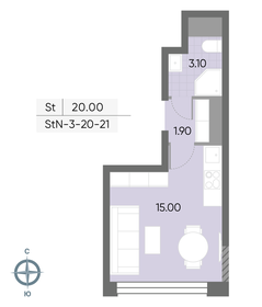 Квартира 20 м², студия - изображение 1