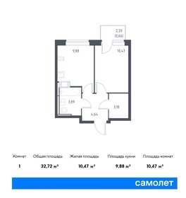 32,7 м², 1-комнатная квартира 7 018 531 ₽ - изображение 73