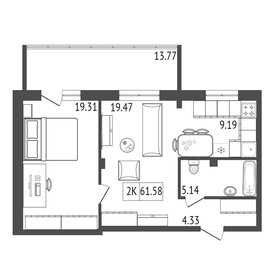 74,7 м², 2-комнатная квартира 5 660 000 ₽ - изображение 58