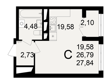 25 м², квартира-студия 3 400 000 ₽ - изображение 57