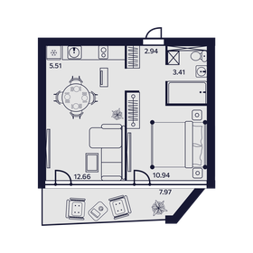 43,9 м², 2-комнатные апартаменты 12 113 640 ₽ - изображение 12